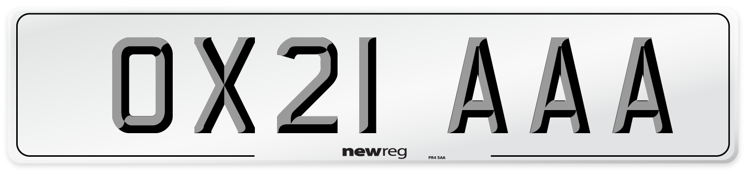 OX21 AAA Number Plate from New Reg
